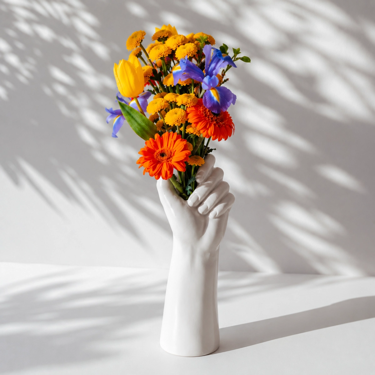 Hand-Shaped Ceramic Vase
