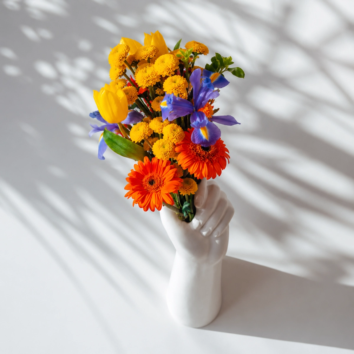 Hand-Shaped Ceramic Vase