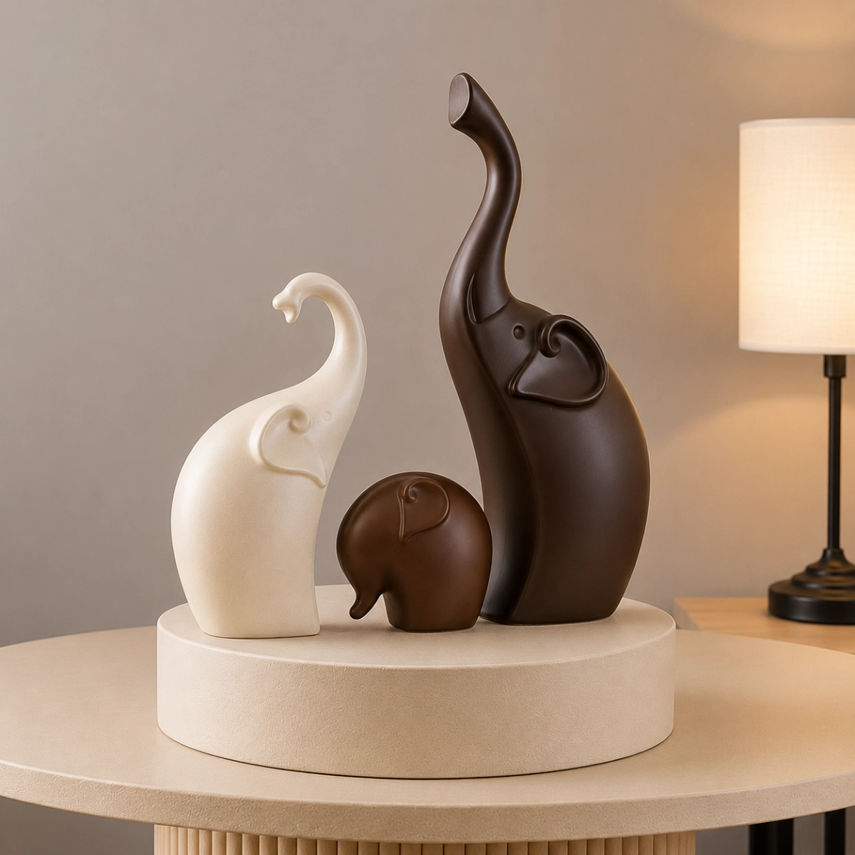 Ceramic Elephant Trio